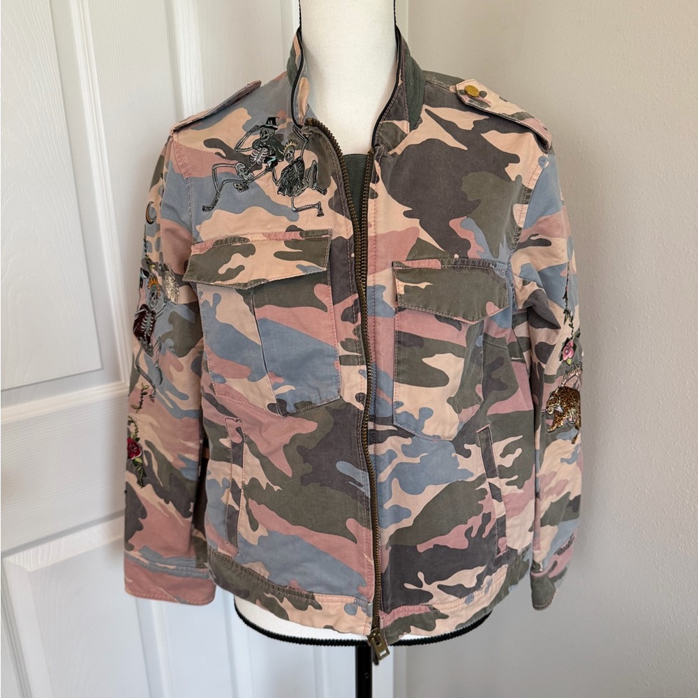 Zadig & Voltaire Vintage-Inspired embroidered camouflage jacket